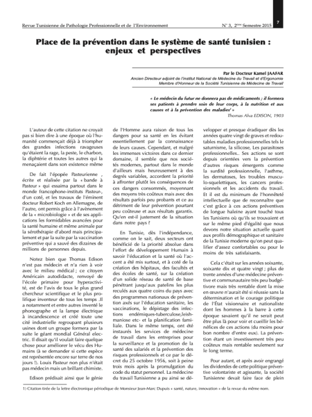 Couverture Éditorial : L’évolution de la santé au travail et des pathologies professionnelles